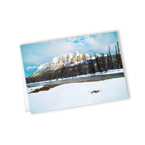 mountain greeting cards, winter cards, winter greeting cards, castle mountain banff