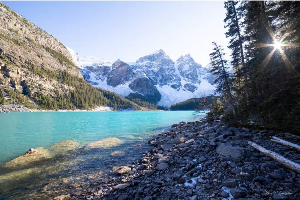 moraine lake sunrise images, alberta landscape photography, canadian landscape photography