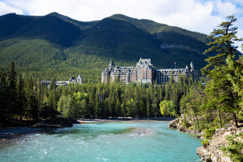 Fairmont Banff Springs on the Bow River Print