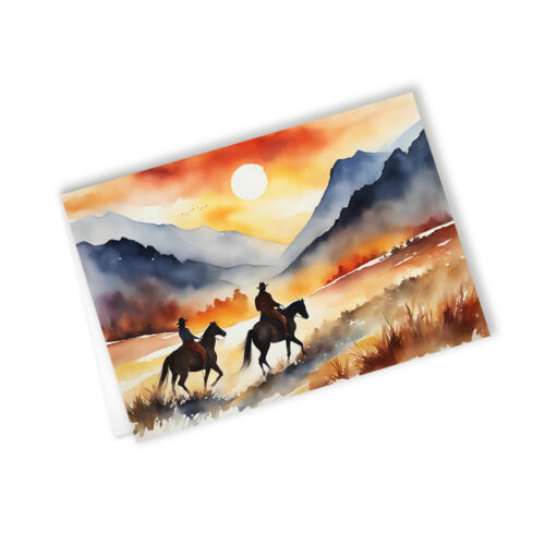 Ride into the Sunset Watercolour Card