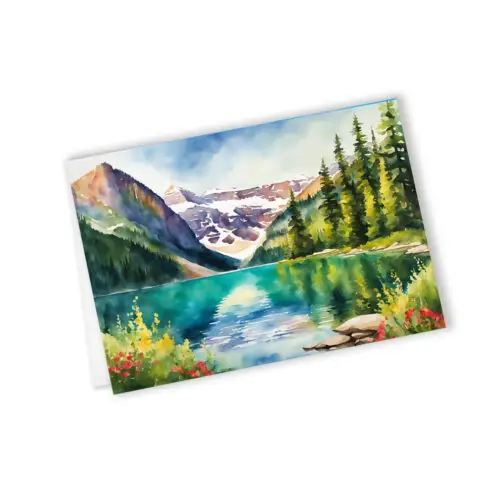 Lake Louise - Summer Watercolour Landscape Card