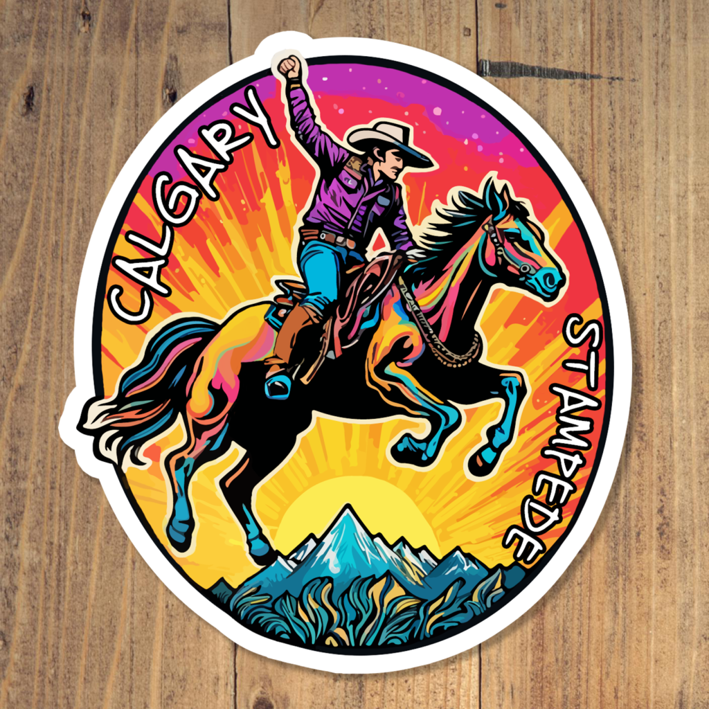 Calgary Stampede Cowboy Sticker Mountains And Treasures