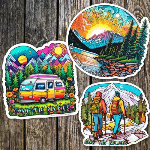 rocky mountain decals, canadian stickers, stickers canada, wholesale stickers canada, outdoor stickers canada, canadian national park stickers, wild animal stickers, bulk stickers canada, stickers of animals, Banff stickers, rocky mountain stickers, hiking stickers, camping stickers, , Canadian stickers