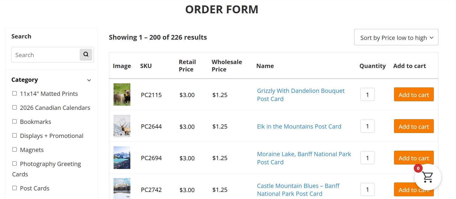 Online wholesale portal