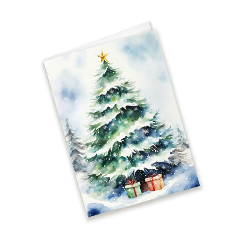 Christmas Tree Watercolour Card