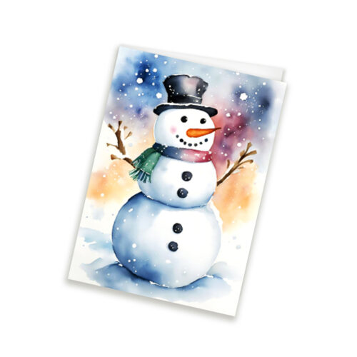 Snowman Watercolour Card